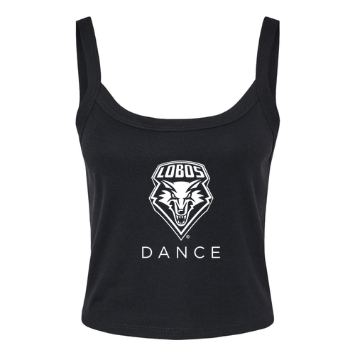 Bella+Canvas Women's Spaghetti Strap Tank -- Solid Black Blend LOBOS Mascot