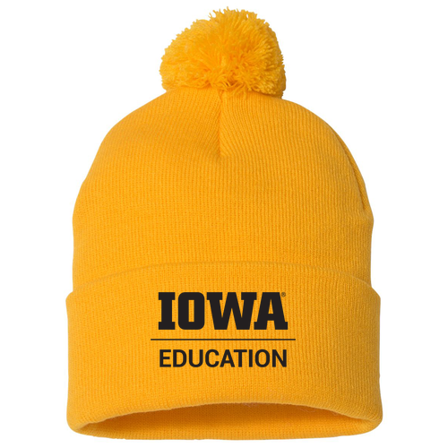 Sportsman Pom Pom Knit Hat -- Gold