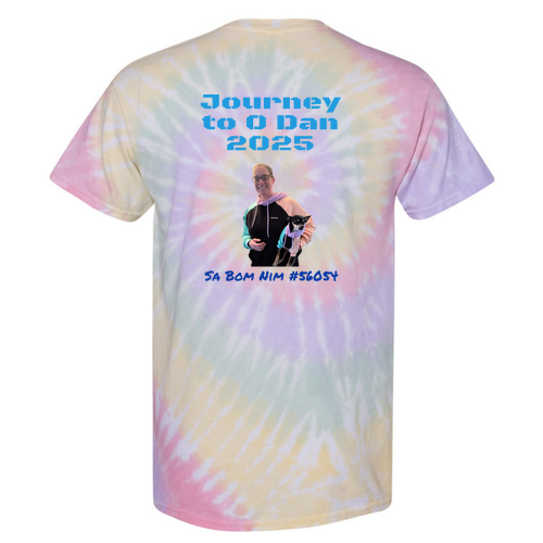 Tie-Dyed Multi-Color Spiral Short Sleeve T-shirt -- Hazy Rainbow