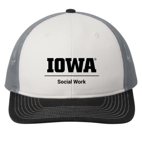 Port Authority Snapback Trucker Cap -- White / Black / Gusty Grey
