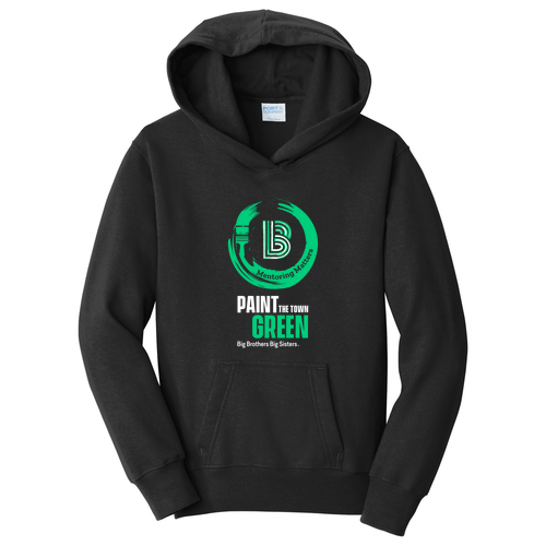 Port and Company Youth Pullover Hooded Sweatshirt -- Jet Black