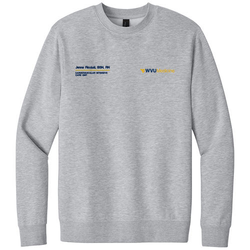 Embroidered District V.I.T. Fleece Crew -- Light Heather Grey