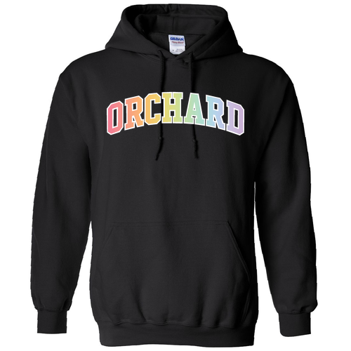 Pastel Rainbow Gildan Heavy Blend Hooded Sweatshirt -- Black