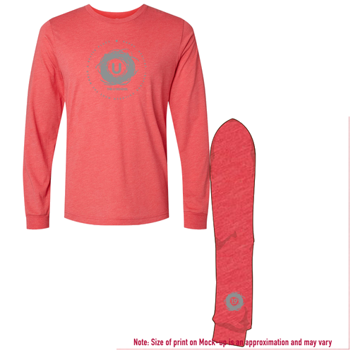 Mens/Unisex Bella Canvas Triblend Long Sleeve Tee -- Red