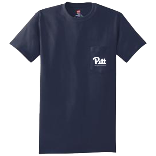 Hanes Mens 6 oz. Authentic-T Pocket T-Shirt -- Deep Royal