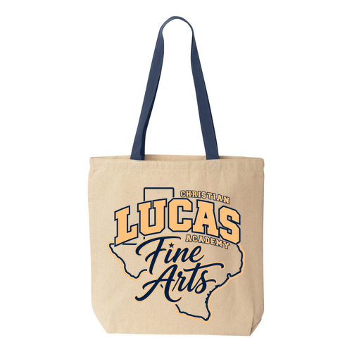 Liberty Bags Canvas Tote with Contrasting Handles -- Natural / Navy