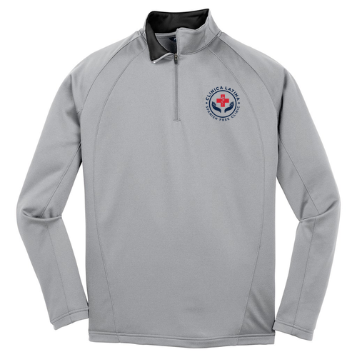 Sport Tek Sportwick Fleece Quarter Zip Pullover -- Silver / Black