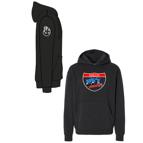 Independent Trading Co. Mainstreet Hooded Sweatshirt -- Black -- Loop Runners