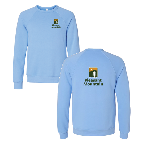 Pleasant Mountain Logo 2 Full color -- Crewneck Sweatshirt Carolina Blue