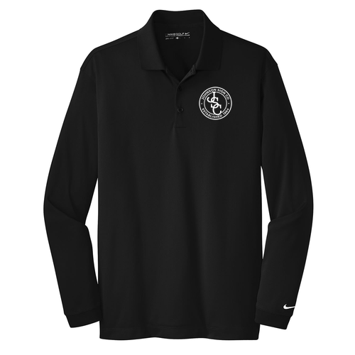 Nike Golf Long Sleeve Dri Fit Stretch Tech Polo -- Black EMBROIDERED