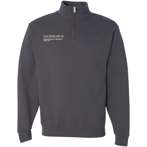 Jerzees 1/4 Zip Cadet Sweatshirt -- Charcoal Grey