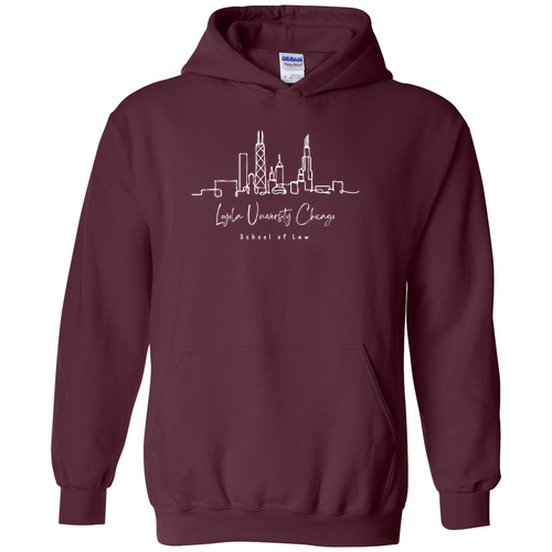 Chicago Skyline Hoodie -- Maroon