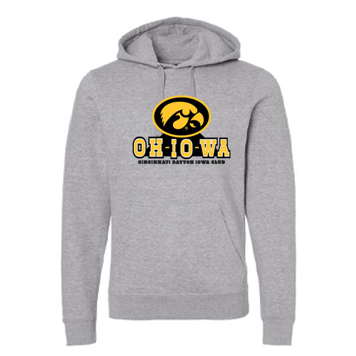 OH-IO-WA J America Unisex BTB Fleece Hooded Sweatshirt -- Oxford