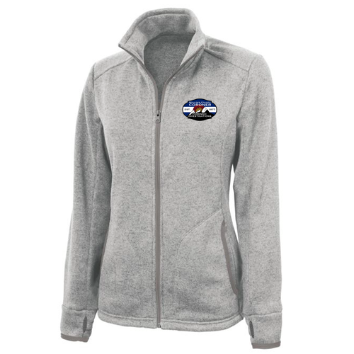 Charles River Ladies Heathered Fleece Jacket -- Light Grey Heather