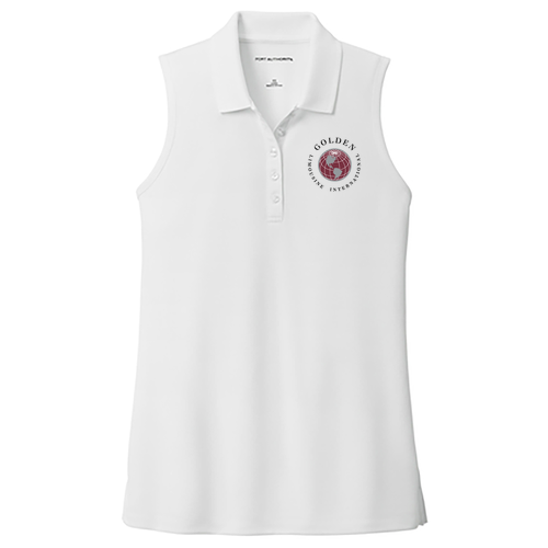 Port Authority Ladies Dry Zone Uv Micro-Mesh Sleeveless Polo -- White