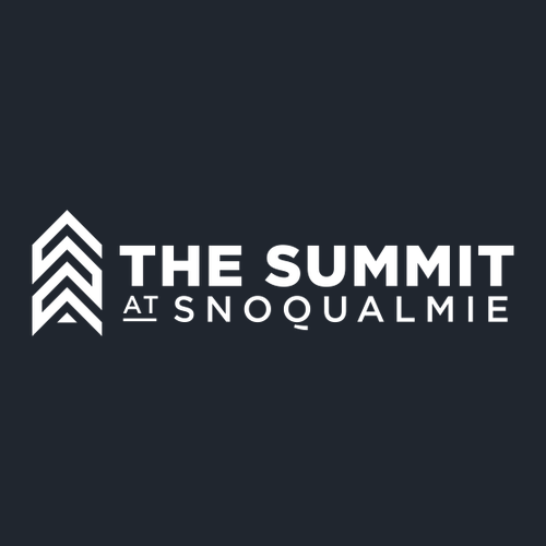 The Summit at Snoqualmie Logo 2 White Ink -- Short Sleeve Midnight Navy
