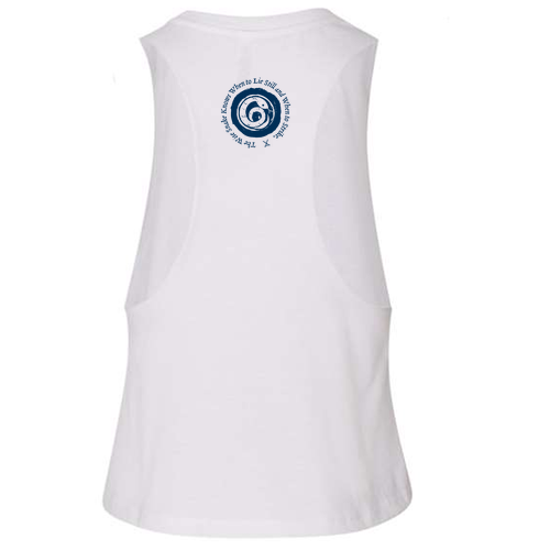 Ladies Bella Canvas Soft Racerback Cropped Tank -- Solid White Blend