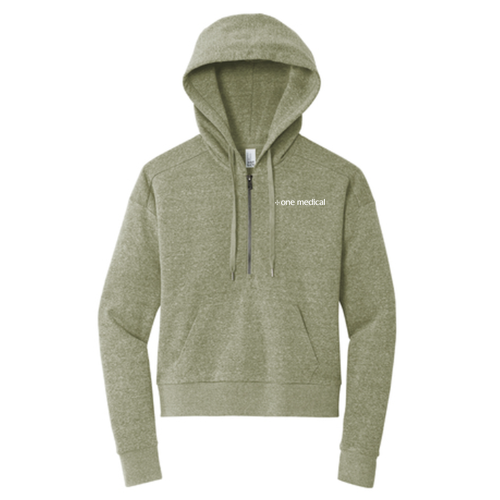 District Slim fit Perfect Tri-Fleece 1/2-Zip Pullover Embroidered -- Military Green Frost