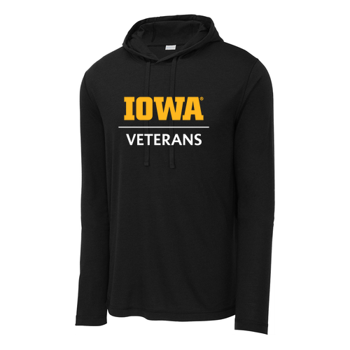 Sport-Tek PosiCharge Tri-Blend Wicking Long Sleeve Hoodie T-Shirt -- Black Triad Solid