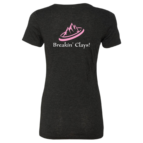 Breakin' Clays Ladies T-Shirt- Black (Pink)