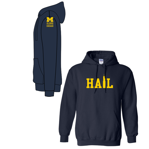 Gildan Heavy Blend Hooded Sweatshirt -- Navy, Tower Logo