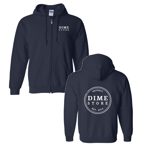 [HIDE] Gildan Full Zip Hooded Sweatshirt -- Navy