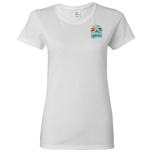 Gildan Heavy Cotton Women's T-Shirt Front & Back -- White