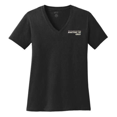 Port & Company Ladies Cotton V-Neck T-Shirt -- Jet Black