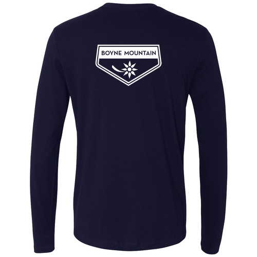 Boyne Mountain Logo 2 White Ink -- Long Sleeve Midnight Navy