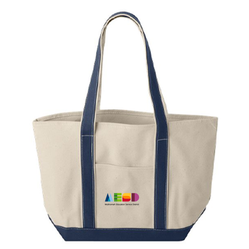 Liberty Bags Winward Canvas Tote -- Natural / Navy