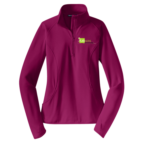 Sport Tek Ladies Sport Wick Stretch Half Zip Pullover -- Pink Rush
