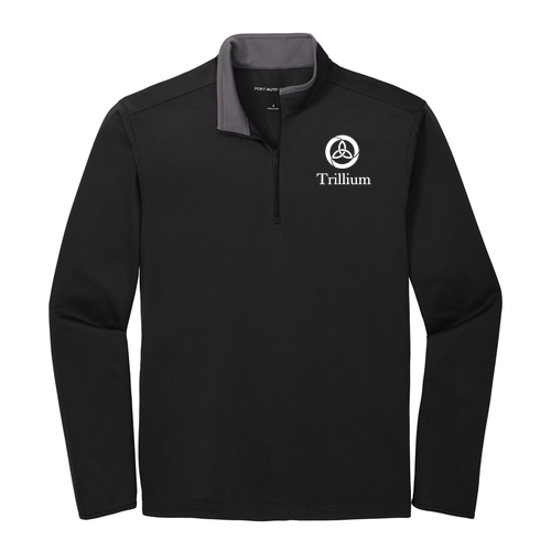 Port Authority Silk Touch Performance 1 / 4-Zip -- Steel Grey / Black