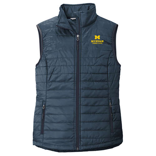 Ladies Port Authority Ladies Packable Puffy Vest -- Regatta Blue / River Blue Navy