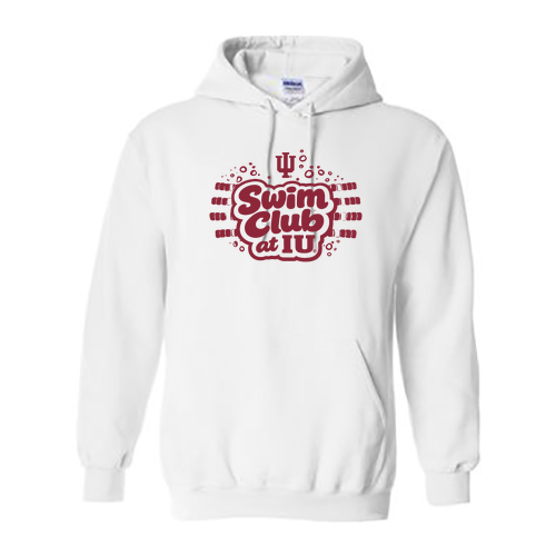 Swim Club at IU (design 1) Hooded Sweatshirt -- White