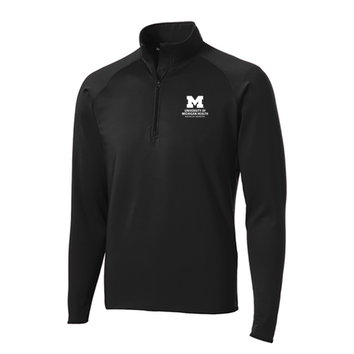 Mens/Unisex Sport Tek Sport Wick Stretch Half Zip Pullover -- Black