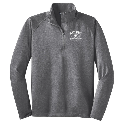 Sport Wick Stretch Half Zip Pullover -- Charcoal Grey Heather
