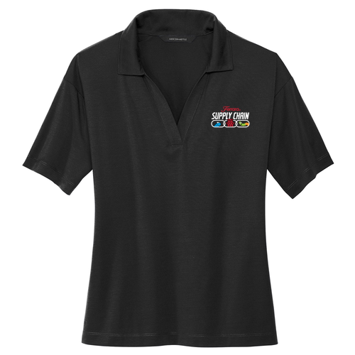 Mercer+Mettle Women's Stretch Jersey Polo -- Deep Black