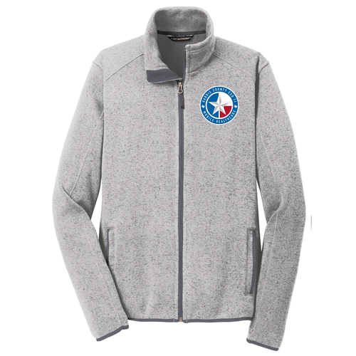Embroidered Port Authority Sweater Fleece Jacket -- Grey Heather