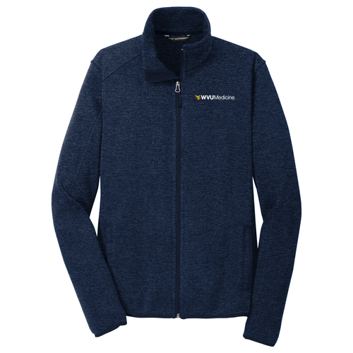 WVU Medicine Port Authority Sweater Fleece Jacket -- River Blue Navy Heather