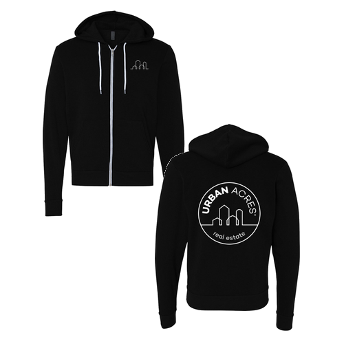 Bella Canvas Unisex Full-Zip Hooded Sweatshirt -- Black