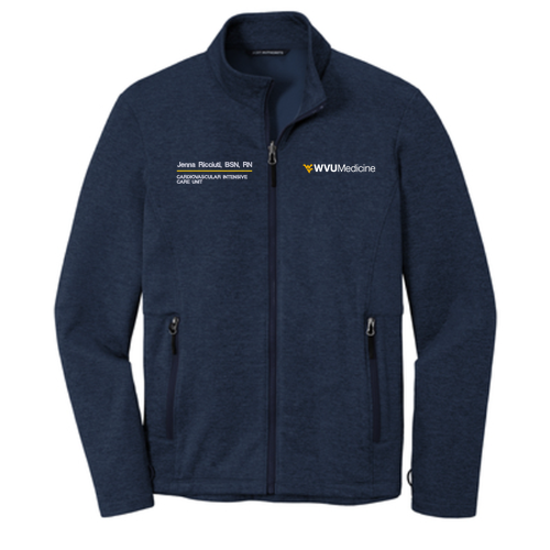 Port Authority Collective Striated Fleece Jacket -- River Blue Navy Heather