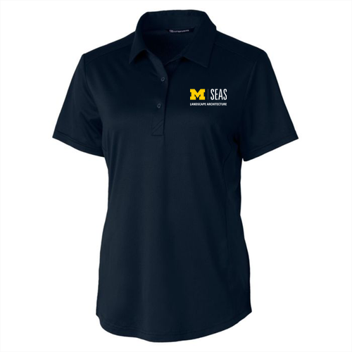 Cutter & Buck Prospect Textured Stretch Women's Short Sleeve Polo -- Navy