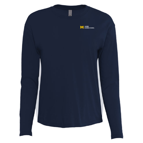 Ladies Next Level Soft Cotton Relaxed Long Sleeve T-Shirt -- Midnight Navy