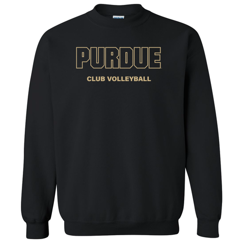 Purdue Club Volleyball Black Crew Neck