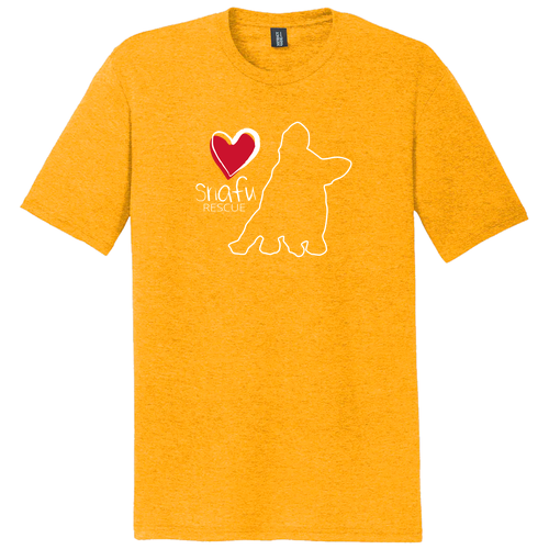 District Made Unisex Perfect Tri Crew Tee -- Ochre Yellow Heather