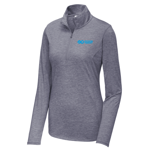 Sport-Tek PosiCharge Tri-Blend Wicking 1/4-Zip Pullover -- True Navy Heather