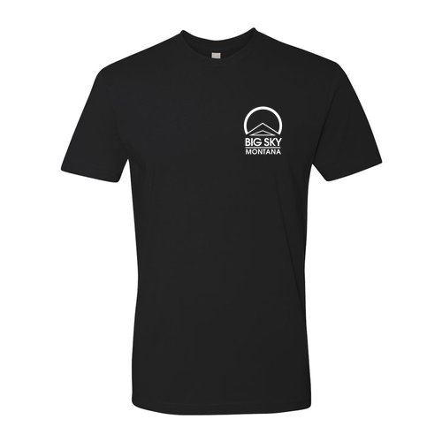 Unisex Next Level Fitted Short Sleeve Tee -- Black Left Chest White Ink