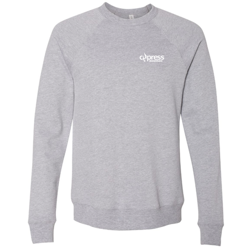Cypress Mountain Logo 2 White Ink -- Crewneck Sweatshirt Athletic Heather