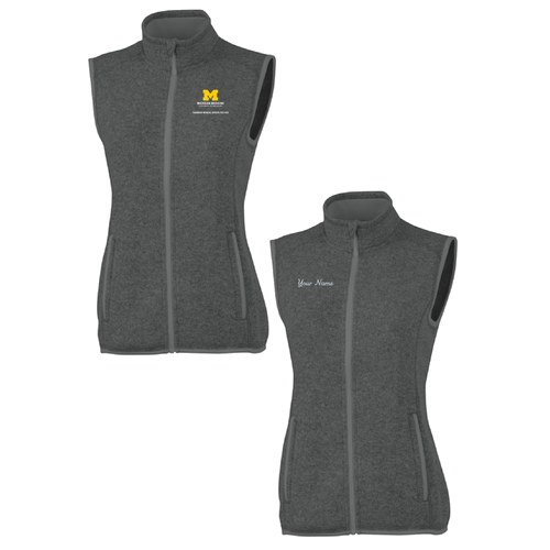 Ladies Charles River Pacific Heathered Vest -- Charcoal Heather