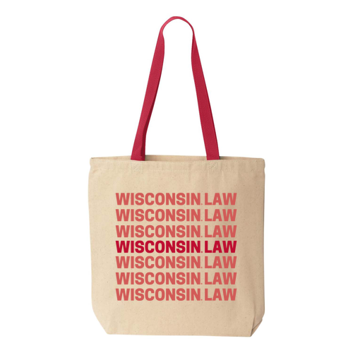 WISCONSIN LAW Tote Bag—Natural / Red